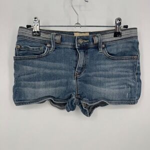 ROXY Denim Jean Shorts Blue Distressed Raw Hem Women's Size 1